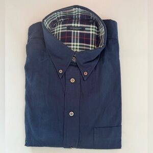 NWT Burberry Men’s Navy Plaid Lined Shirt